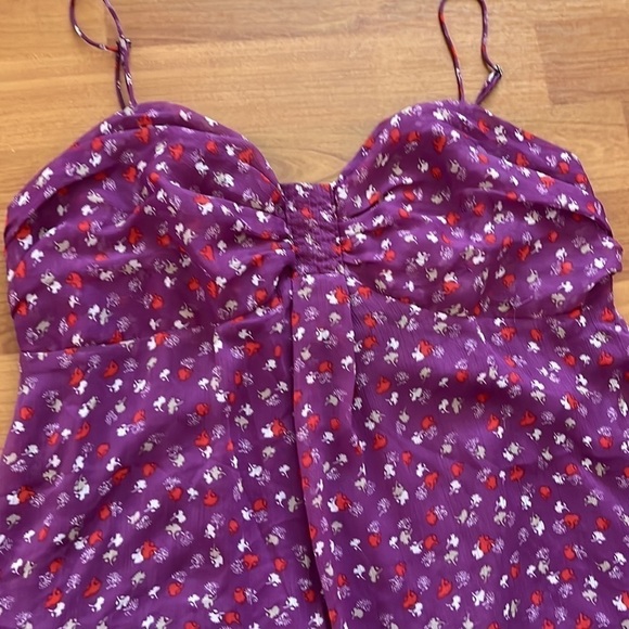 American Eagle women’s purple floral spaghetti strap tank top Size Medium - Picture 3 of 7